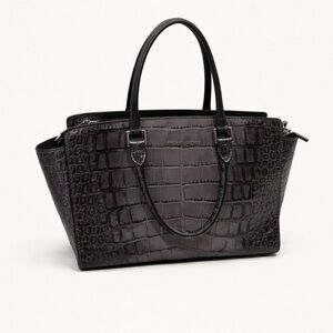 Michael Kors Ombré Gray Croc-Embossed Leather Satchel | Crossbody | Excellent